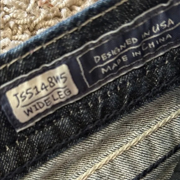 MISS ME⚜️Wide Leg Flare Dark Blue JEANS with Flap Pockets Size 30 - Picture 5 of 12